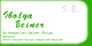 ibolya beiner business card